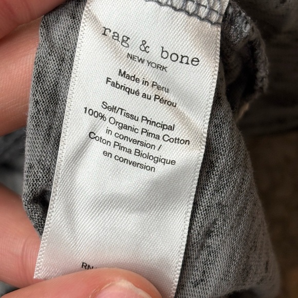 Rag & Bone Women's Grey Multi All Over Camo Cotton Short Sleeve Tee TShirt small - Picture 8 of 14